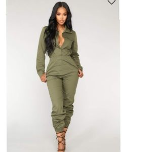 Green Aviator jumpsuit